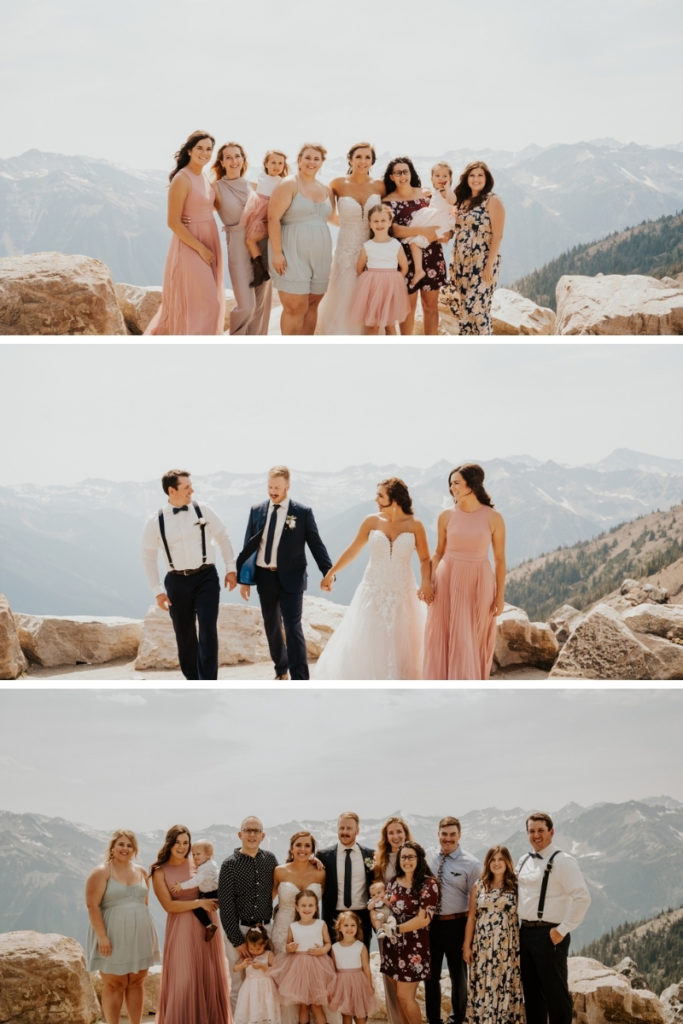 A mountain elopement on Canadas highest elevated wedding venue, Kicking Horse Resort in Golden BC.  This gorgeous intimate elopement was so fun of emotion and love and scenic breathtaking views every direction you look! 