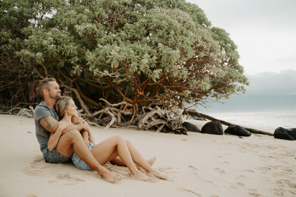A Couples session on a windy moody day along side a gorgeous private white sand beach.  Couple photos of wedding photographer and her boy friend 