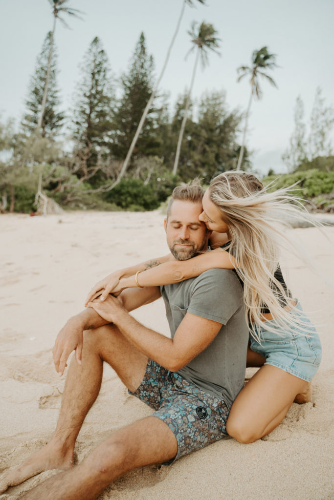 Maui Couples Photoshoot on the White Sandy Private Maui Hawaii Beach